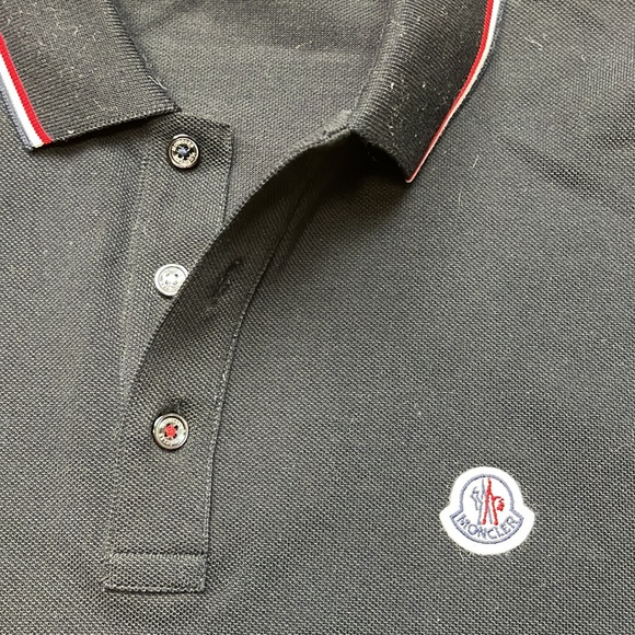MONCLER Tipped Cotton Piqué Polo black, SIZE XL - Picture 6 of 12